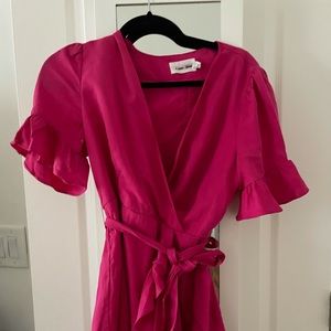 Line & Dot Ruffle Wrap Dress - image 1